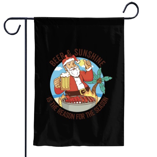 Summer Santa BBQ - Christmas In July Garden Flags