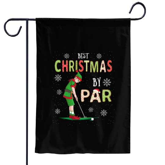 Golf Elf Pun Golfer Christmas Golfing Garden Flags