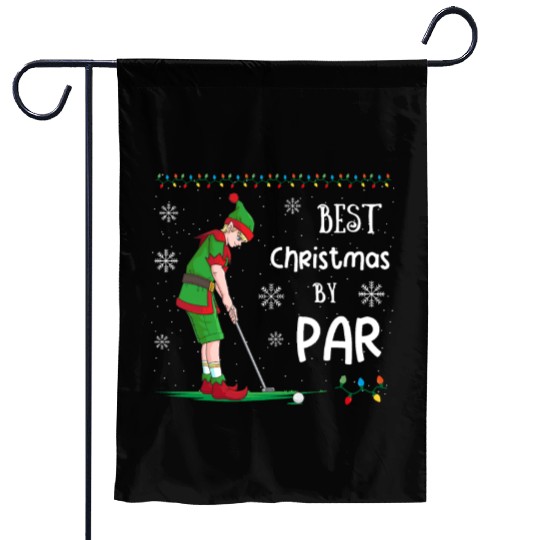Golf Elf Pun Golfer Christmas Golfing Garden Flags