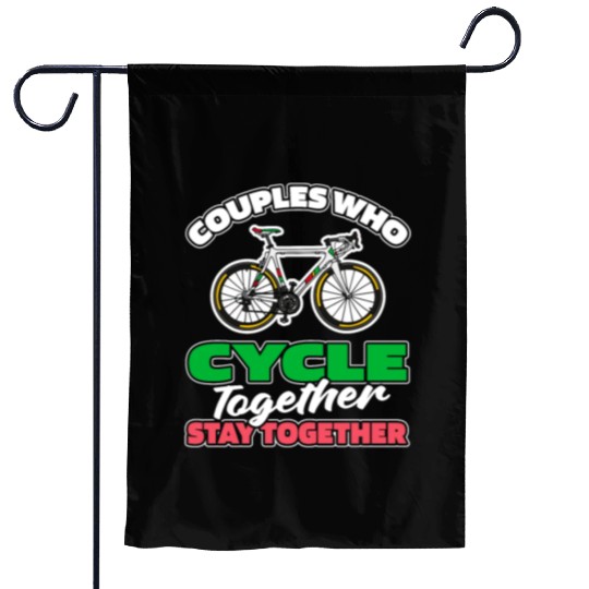 Cycling Cyclist Couple Garden Flags