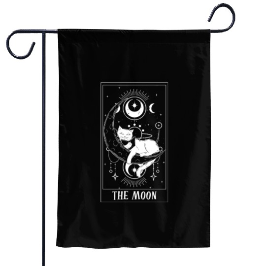 The Moon Tarot Card Funny Cat Tarot Card A Tarot Garden Flags