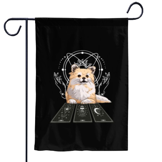 Corgi Tarot Card Reader Cool Tarot Cartomancy Garden Flags