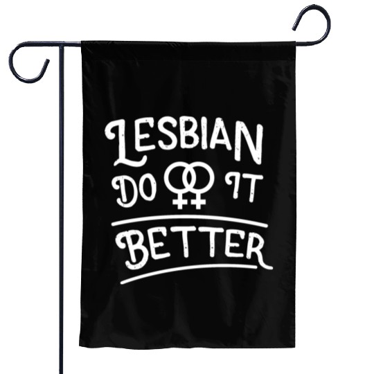 LGBT Gay Pride Lesbian Lesbians Do It Better white Garden Flags