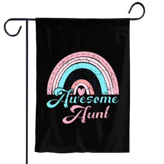 Awesome Aunt retro rainbow vintage Garden Flags