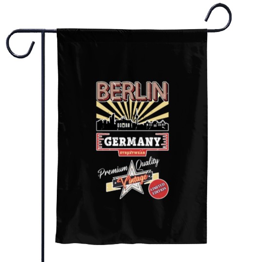 Berlin Germany German City Skyline Vintage Retro Garden Flags