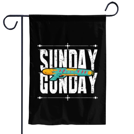Sunday Gunday Gun Shooting Pistol Firearms Garden Flags