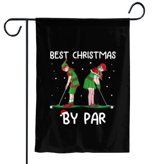 Golf Elf Pun Golfer Christmas Golfing Garden Flags