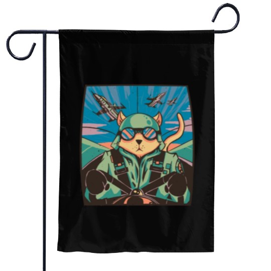Fighter jet pilot-cat Fighter jet pilot-cat inspir Garden Flags