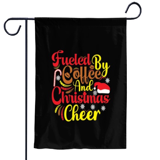 Fueled by coffee and Christmas cheer Garden Flags