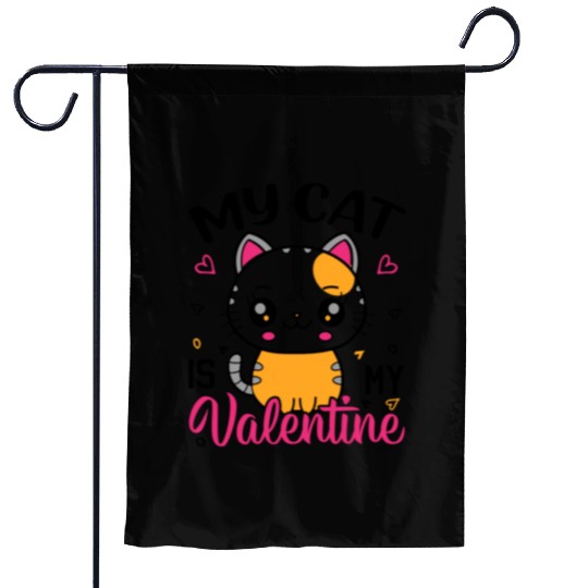 My Cat is my Valentine Valentines Day Garden Flags