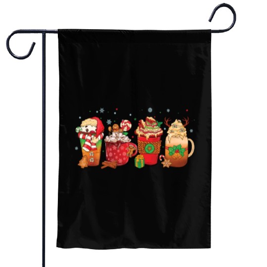 Hot Chocolate Cup Peppermint Mocha Garden Flags