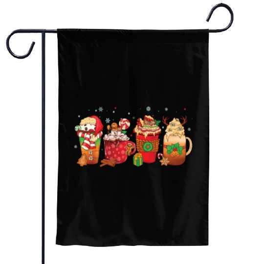 Hot Chocolate Cup Peppermint Mocha Garden Flags