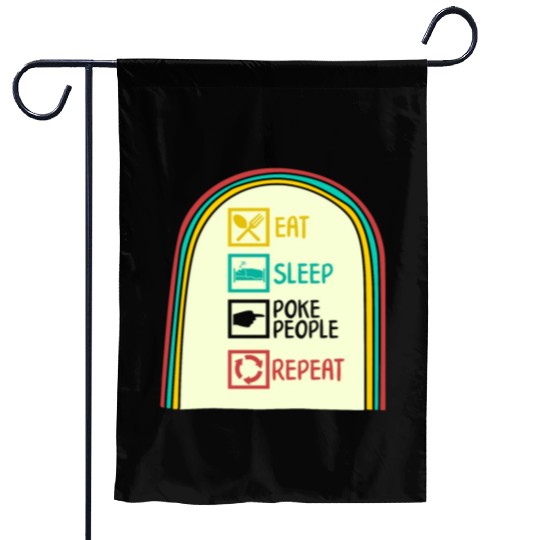 Acupuncture Garden Flags, Eat Sleep Poke People Repeat