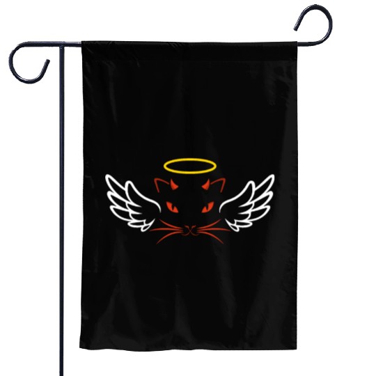 Angel and devil cat Garden Flags