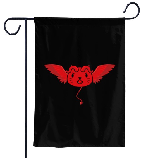 Cute devil cat Garden Flags