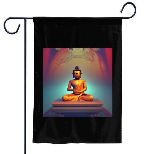 Buddha statue portrait Garden Flags
