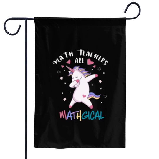 Math Teacher Unicorn Garden Flags
