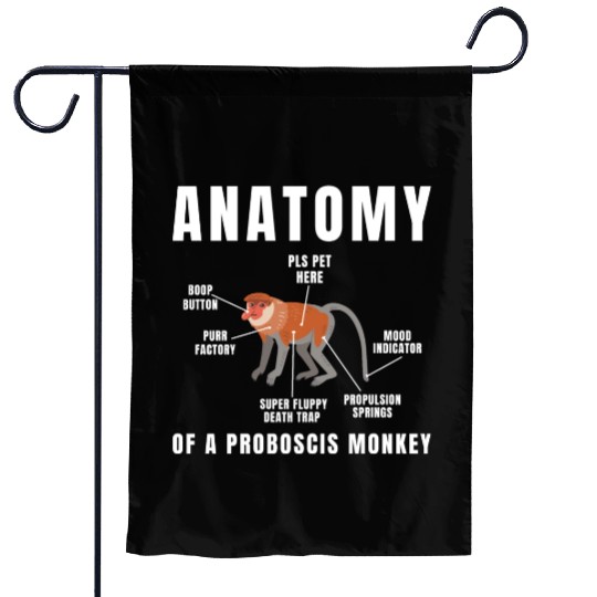 Anatomy Of A Proboscis Monkey, Funny Meme Animal Garden Flags