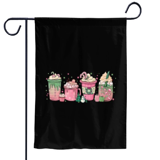 Hot Chocolate Cup Peppermint Mocha Garden Flags