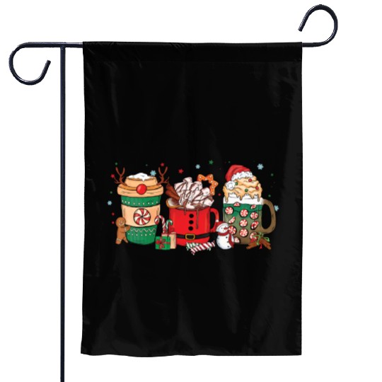 Christmas Hot Chocolate Cup Garden Flags