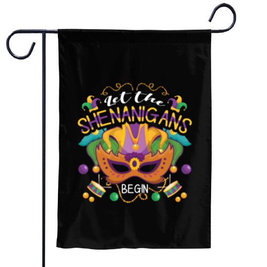 Mask Shenanigans Festival Parade Beads Mardi Gras Garden Flags