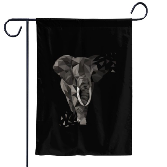 Elephant Gift Idea - Low Poly Elephant Garden Flags