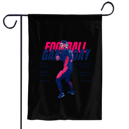 Blue Pink American Football Game Day Season 2023 Garden Flags