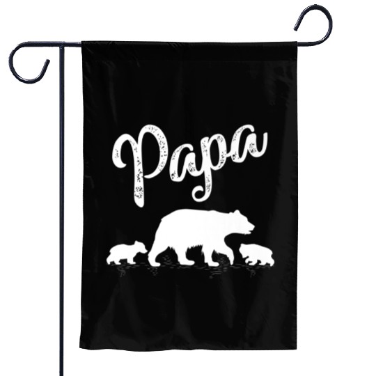 Papa Bear 2 Cub Bear Animal Lover Bear Fathers Day Garden Flags
