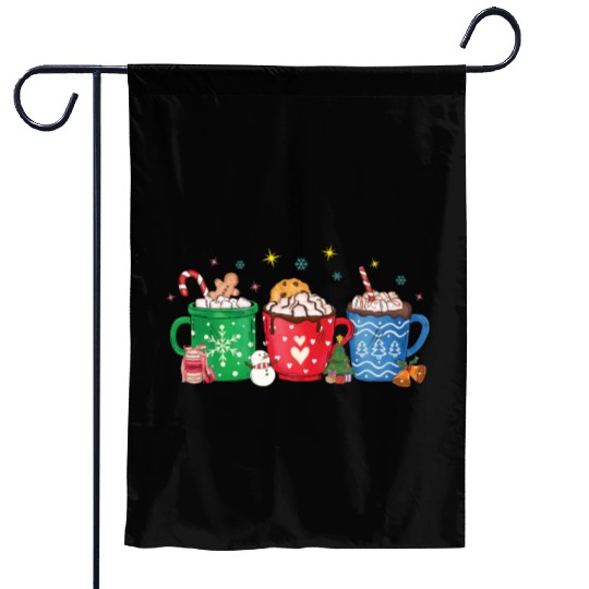 Christmas Hot Chocolate Cup Garden Flags