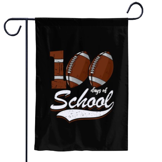 100 Days Of School Sports Game Rugby Player Garden Flags