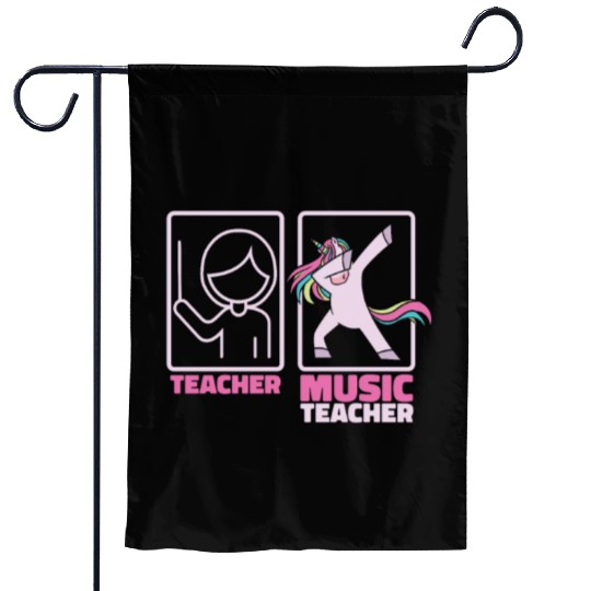 Music Teacher Unicorn Garden Flags