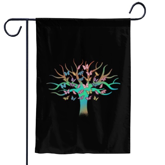 Butterfly Tree Beautiful Animal Butterflies Tree Garden Flags