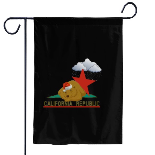 California bear in winter Garden Flags