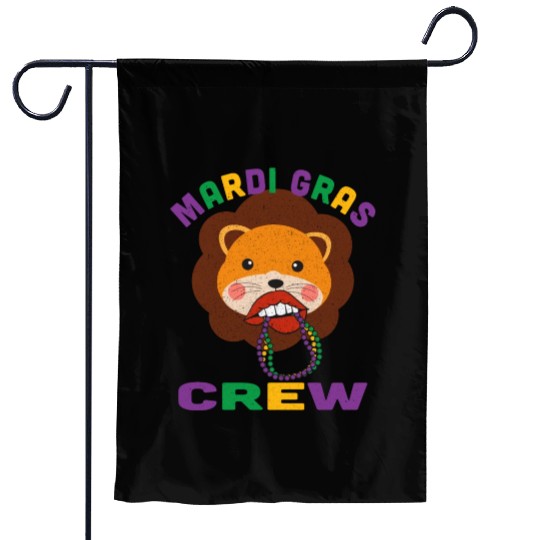 Mardi Gras Crew Lips Lion Garden Flags
