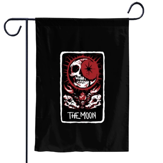 The Moon Blood Red Skeleton Skull Tarot Card Garden Flags