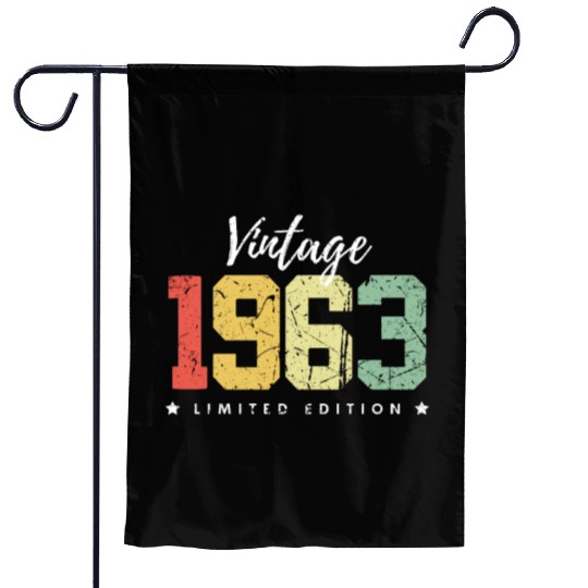 60 Years Vintage 1963 Retro 60th Birthday Garden Flags