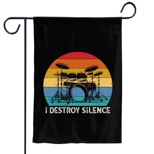 I Destroy Silence Drummer Band Music Beat Drum Garden Flags