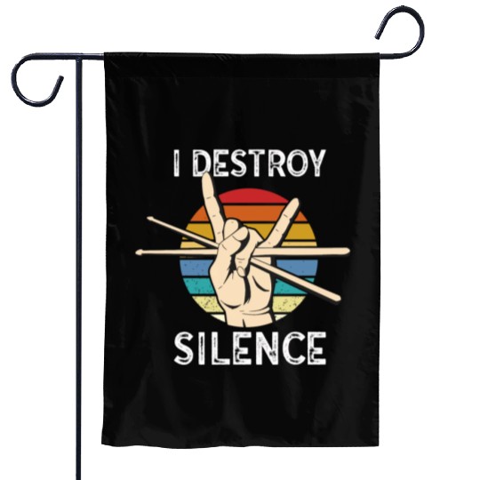 I Destroy Silence Drummer Band Music Beat Drum Garden Flags