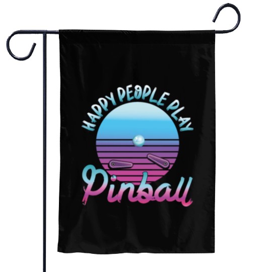 Happy People Play Pinball Retro 80s Garden Flags