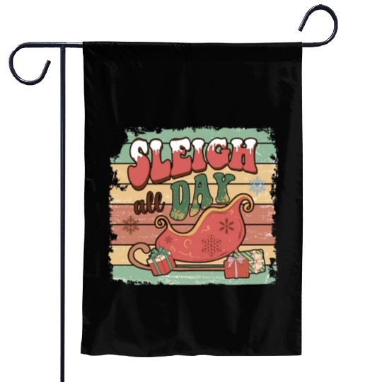Sleigh all day Garden Flags