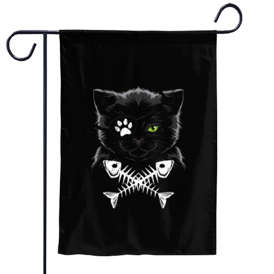 Pirate cat Garden Flags