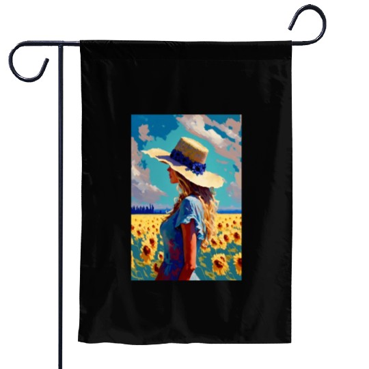 Sunflower girl summer Garden Flags