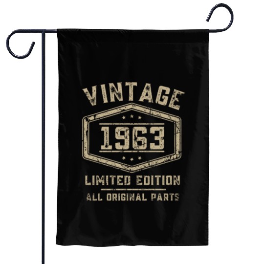 60 Years Vintage 1963 Retro 60th Birthday Garden Flags
