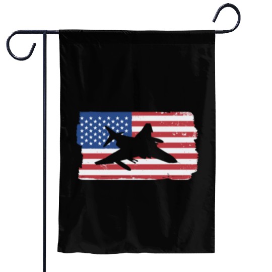 F-4 Phantom Fighter Jet American Flag F4 Phantom Garden Flags
