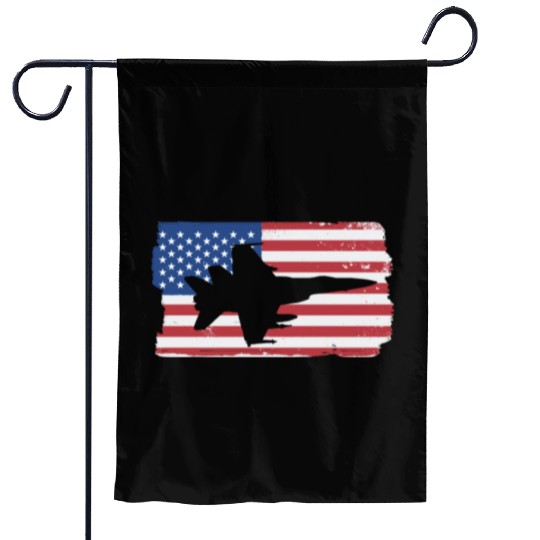 F-18 Hornet Fighter Jet American Flag F18 Hornet Garden Flags