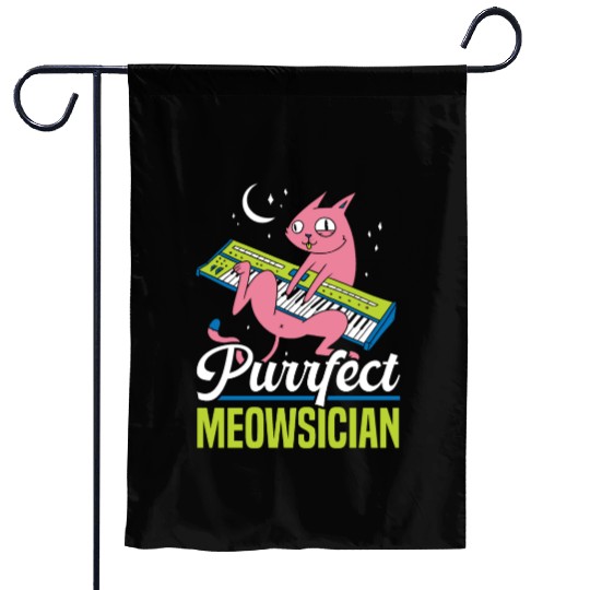 Purrfect Pianist Piano Cat Musician Musical Music Garden Flags