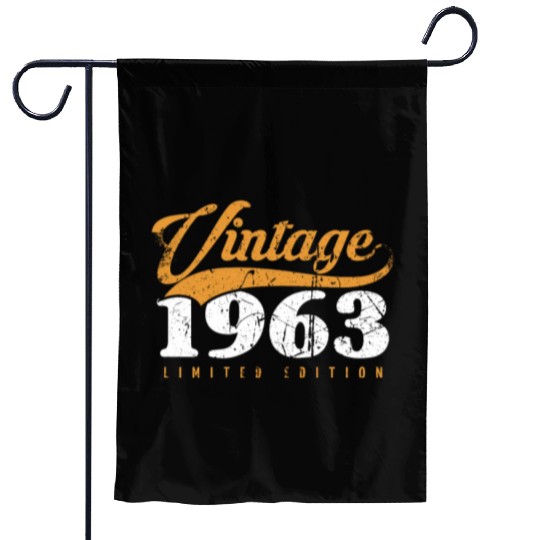 60 Years Vintage 1963 Retro 60th Birthday Garden Flags