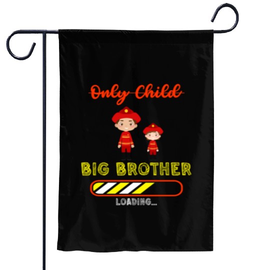 Big brother fire truck fireman Garden Flags