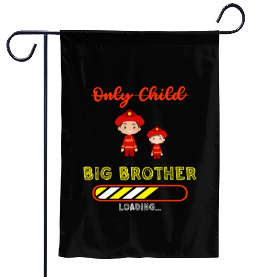 Big brother fire truck fireman Garden Flags