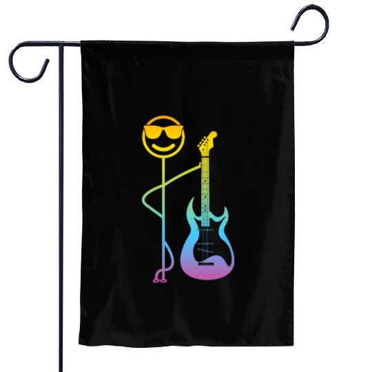 Funny Guitar Player - Funny Stick Figure Bass Guit Garden Flags